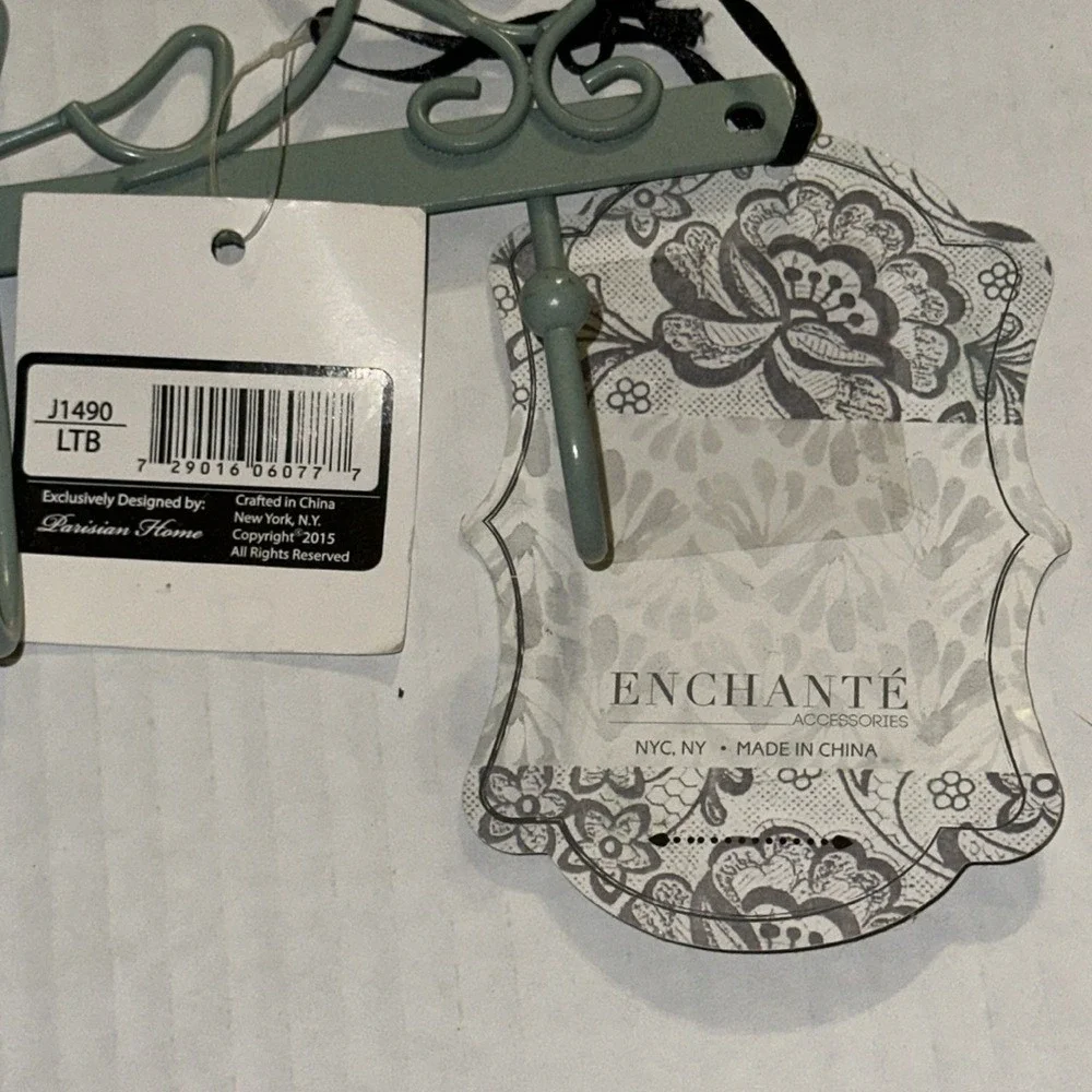 Parisian Home Pretty Things Metal Jewelry Holder Sage Green Wall Mount New